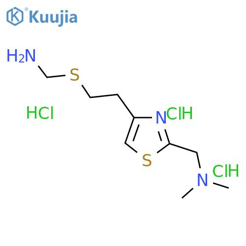 2-(dimethylaminomethyl)-4-(2-aminomethylthiomethyl)thiazole trihydrochloride structure