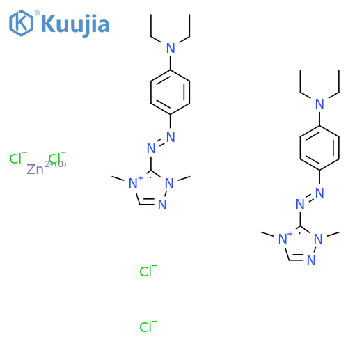 bis[5-[[4-(diethylamino)phenyl]azo]-1,4-dimethyl-1H-1,2,4-triazolium] tetrachlorozincate(2-) structure