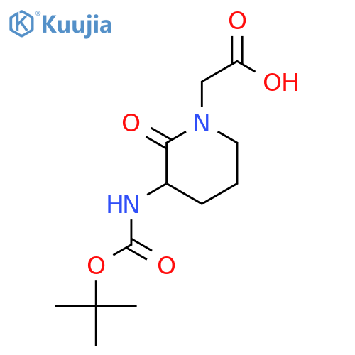 (R)-2-(3-(tert-Butoxycarbonylamino)-2-oxopiperidin-1-yl)acetic acid structure