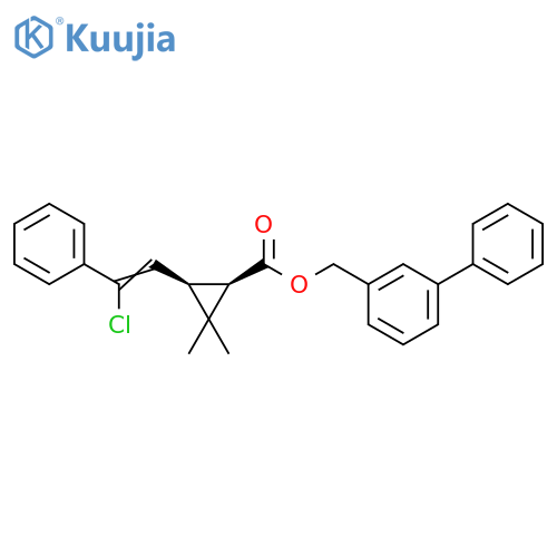 Cyclopropanecarboxylic acid, 3-(2-chloro-2-phenylethenyl)-2,2-dimethyl-, [1,1'-biphenyl]-3-ylmethyl ester, cis- (9CI) structure