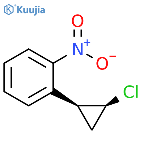 Benzene, 1-(2-chlorocyclopropyl)-2-nitro-, cis- (9CI) structure