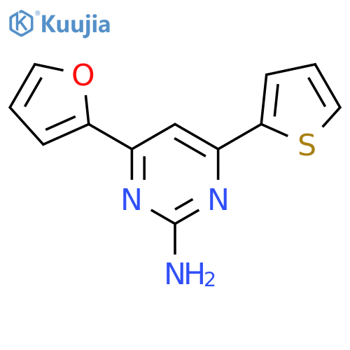 4-(furan-2-yl)-6-(thiophen-2-yl)pyrimidin-2-amine structure