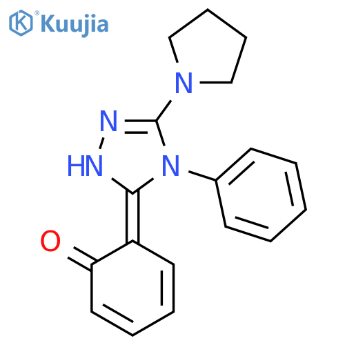 (6Z)-6-(4-phenyl-5-pyrrolidin-1-yl-2,4-dihydro-3H-1,2,4-triazol-3-ylidene)cyclohexa-2,4-dien-1-one structure