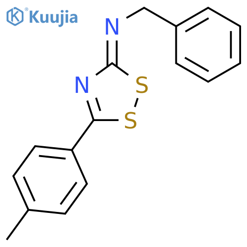 N-[(3Z)-5-(4-methylphenyl)-3H-1,2,4-dithiazol-3-ylidene]-1-phenylmethanamine structure