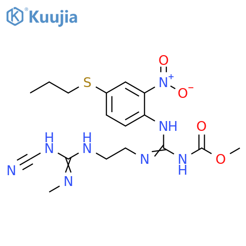 2,4,7,9-Tetraazadeca-3,8-dienoic acid, 8-(cyanoamino)-3-[[2-nitro-4-(propylthio)phenyl]amino]-, methyl ester structure