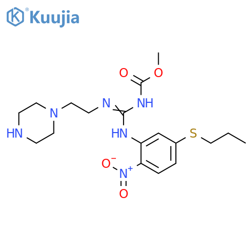 Carbamic acid,[[[2-nitro-5-(propylthio)phenyl]amino][[2-(1-piperazinyl)ethyl]imino]methyl]-, methyl ester structure