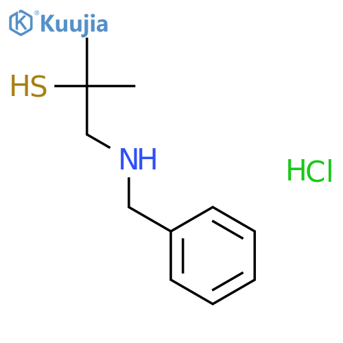 1-(Benzylamino)-2-methylpropane-2-thiol;hydrochloride structure