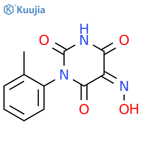 2,4,5,6(1H,3H)-PYRIMIDINETETRONE, 1-(2-METHYLPHENYL)-, 5-OXIME structure