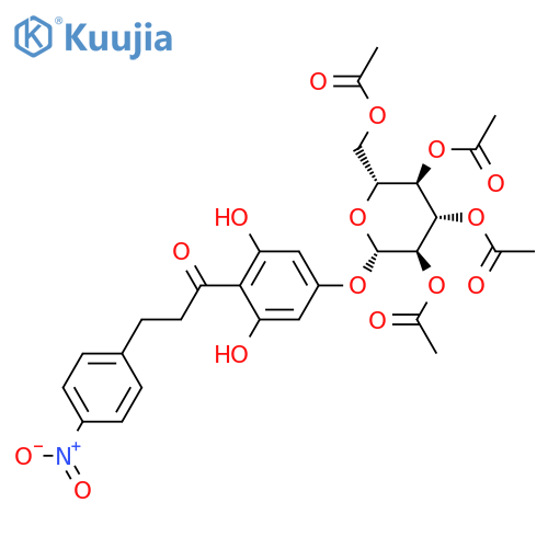 4’-O-(b-D-2”,3”,4”,6”-Tetraacetyl-glucopyranosyl)-4-nitrophloretin structure