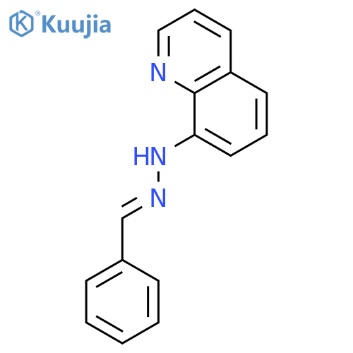 Benzaldehyde, 8-quinolinylhydrazone structure