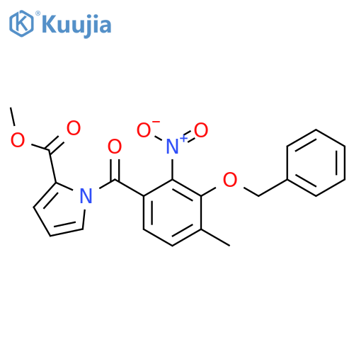 Methyl 1-(4-methyl-2-nitro-3-phenylmethoxybenzoyl)pyrrole-2-carboxylate structure