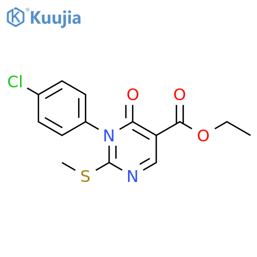Ethyl 1-(4-chlorophenyl)-2-methylsulfanyl-6-oxopyrimidine-5-carboxylate structure