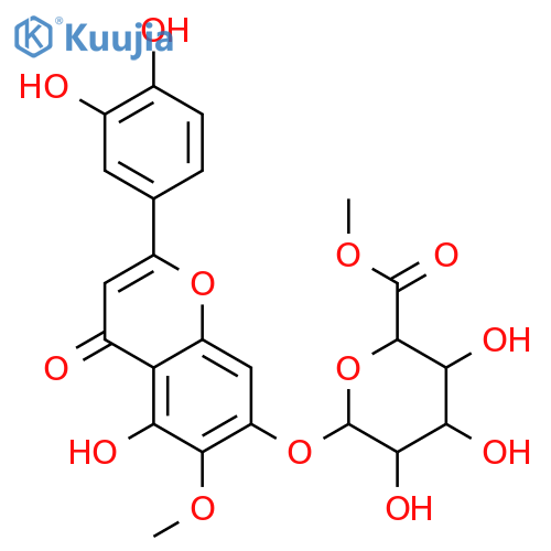 2-(3,4-dihydroxyphenyl)-5-hydroxy-6-methoxy-4-oxo-4H-chromen-7-yl methyl beta-D-glucopyranosiduronate structure