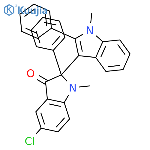 [2,3'-Bi-1H-indol]-3(2H)-one, 5-chloro-1,1'-dimethyl-2,2'-diphenyl- structure