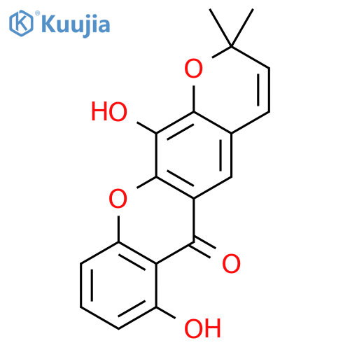 7,12-dihydroxy-2,2-dimethyl-2H,6H-pyrano[3,2-b]xanthen-6-one structure