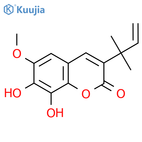 3-(1,1-Dimethylprop-2-enyl)-7,8-dihydroxy-6-methoxychromen-2-one structure