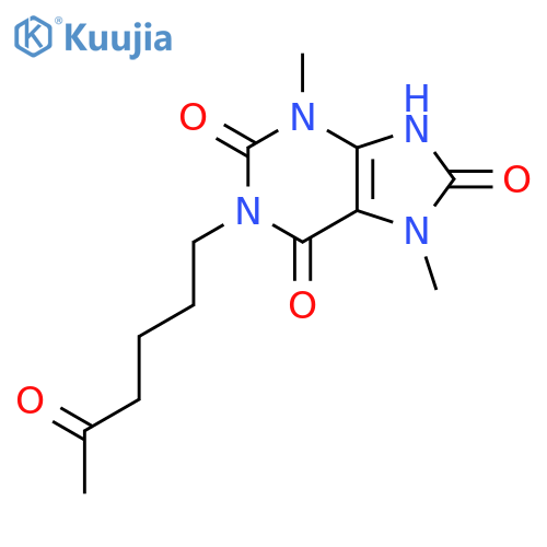 1H-Purine-2,6,8(3H)-trione, 7,9-dihydro-3,7-dimethyl-1-(5-oxohexyl)- structure