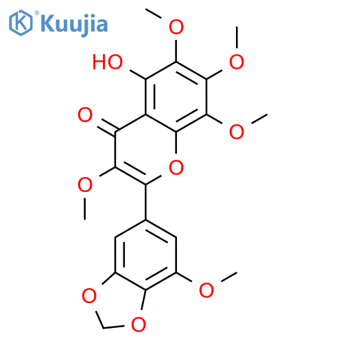 5-Hydroxy-3,3',6,7,8-pentamethoxy-4',5'-methylenedioxyflavone structure