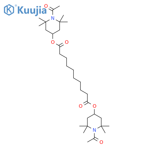 Decanedioic acid, bis(1-acetyl-2,2,6,6-tetramethyl-4-piperidinyl) ester structure