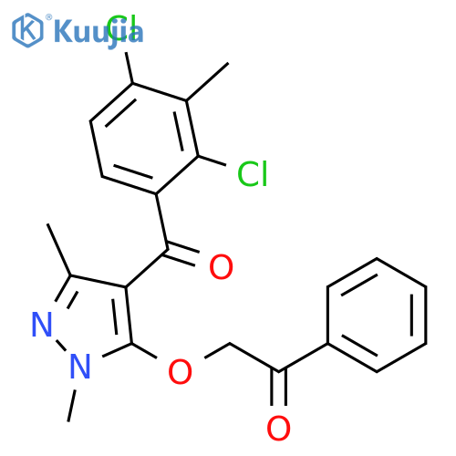 Ethanone, 2-[[4-(2,4-dichloro-3-methylbenzoyl)-1,3-dimethyl-1H-pyrazol-5-yl]oxy]-1-phenyl- structure