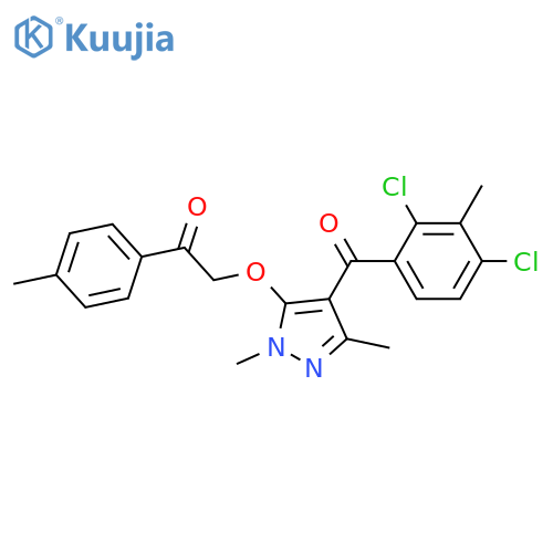Ethanone,2-[[4-(2,4-dichloro-3-methylbenzoyl)-1,3-dimethyl-1H-pyrazol-5-yl]oxy]-1-(4-methylphenyl)- structure