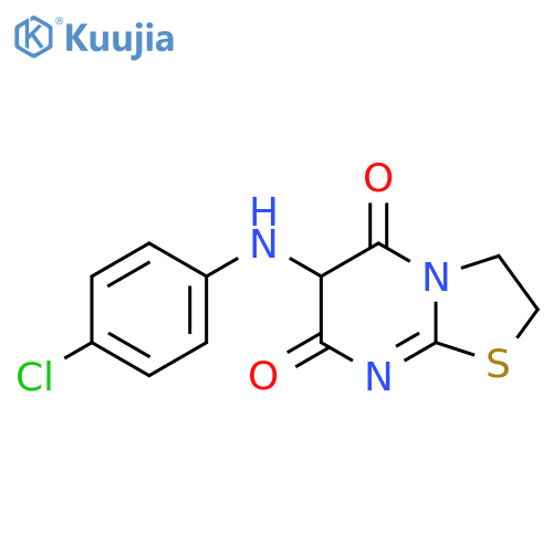 5H-Thiazolo[3,2-a]pyrimidine-5,7(6H)-dione, 6-[(4-chlorophenyl)amino]-2,3-dihydro- structure