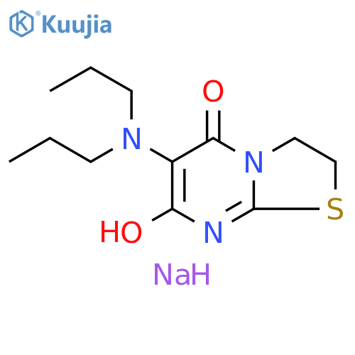 5H-Thiazolo[3,2-a]pyrimidin-5-one, 6-(dipropylamino)-2,3-dihydro-7-hydroxy-, sodium salt (1:1) structure