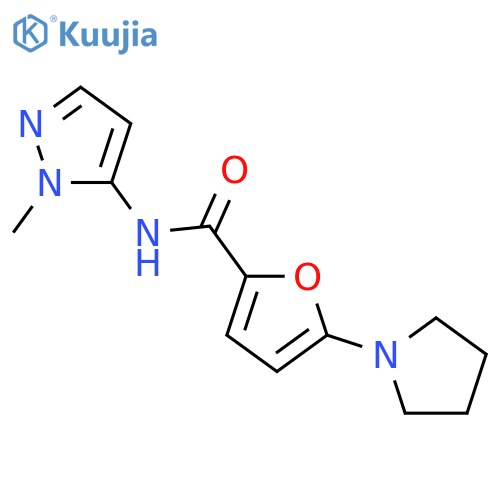 2-Furancarboxamide, N-(1-methyl-1H-pyrazol-5-yl)-5-(1-pyrrolidinyl)- structure