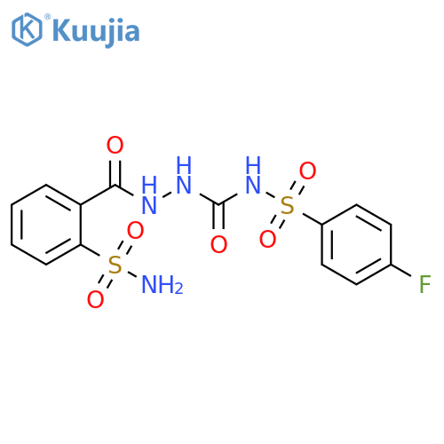 Benzoic acid, 2-(aminosulfonyl)-,2-[[[(4-fluorophenyl)sulfonyl]amino]carbonyl]hydrazide structure