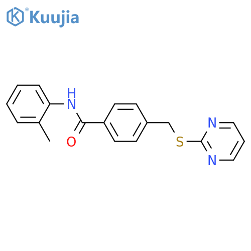 N-(2-methylphenyl)-4-(pyrimidin-2-ylsulfanyl)methylbenzamide structure