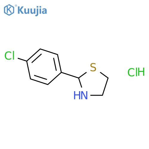 Thiazolidine, 2-(4-chlorophenyl)-, hydrochloride structure
