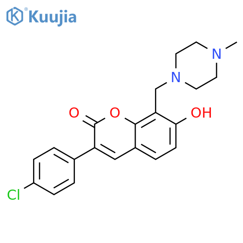 3-(4-chlorophenyl)-7-hydroxy-8-(4-methylpiperazin-1-yl)methyl-2H-chromen-2-one structure