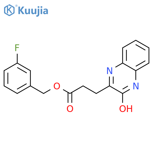 3-(3-Hydroxy-quinoxalin-2-yl)-propionic acid 3-fluoro-benzyl ester structure