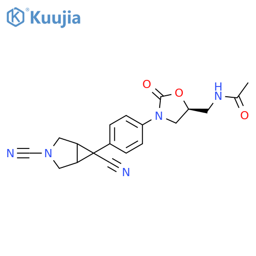 Acetamide, N-[[(5S)-3-[4-(3,6-dicyano-3-azabicyclo[3.1.0]hex-6-yl)phenyl]-2-oxo-5-oxazolidinyl]methyl]- structure