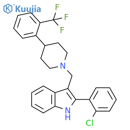 1H-Indole, 2-(2-chlorophenyl)-3-[[4-[2-(trifluoromethyl)phenyl]-1-piperidinyl]methyl]- structure