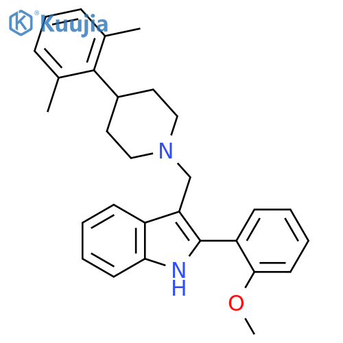 1H-Indole, 3-[[4-(2,6-dimethylphenyl)-1-piperidinyl]methyl]-2-(2-methoxyphenyl)- structure