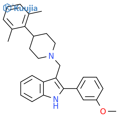 1H-Indole,3-[[4-(2,6-dimethylphenyl)-1-piperidinyl]methyl]-2-(3-methoxyphenyl)- structure