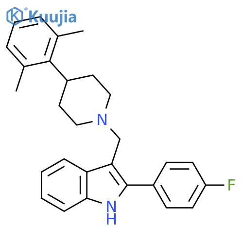 1H-Indole, 3-[[4-(2,6-dimethylphenyl)-1-piperidinyl]methyl]-2-(4-fluorophenyl)- structure