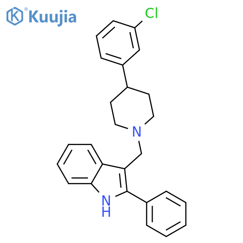 1H-Indole, 3-[[4-(3-chlorophenyl)-1-piperidinyl]methyl]-2-phenyl- structure