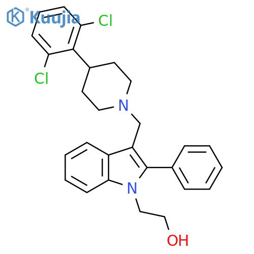 1H-Indole-1-ethanol, 3-[[4-(2,6-dichlorophenyl)-1-piperidinyl]methyl]-2-phenyl- structure