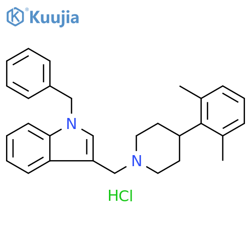 1H-Indole,3-[[4-(2,6-dimethylphenyl)-1-piperidinyl]methyl]-1-(phenylmethyl)-,monohydrochloride structure