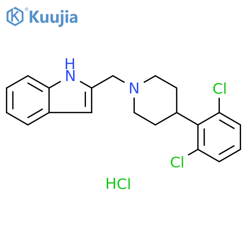 1H-Indole, 2-[[4-(2,6-dichlorophenyl)-1-piperidinyl]methyl]-,monohydrochloride structure