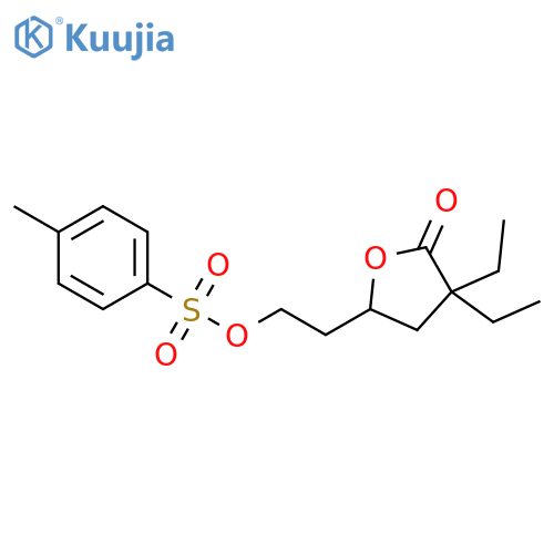 2(3H)-Furanone,3,3-diethyldihydro-5-[2-[[(4-methylphenyl)sulfonyl]oxy]ethyl]- structure