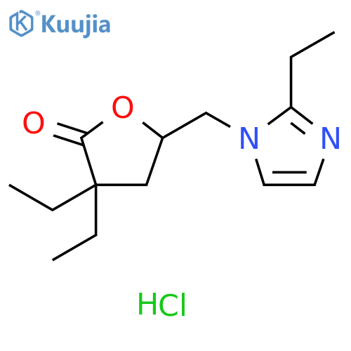 2(3H)-Furanone, 3,3-diethyl-5-[(2-ethyl-1H-imidazol-1-yl)methyl]dihydro-, hydrochloride (1:1) structure