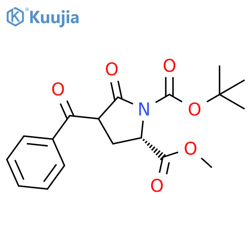 1,2-Pyrrolidinedicarboxylic acid, 4-benzoyl-5-oxo-, 1-(1,1-dimethylethyl) 2-methyl ester, (2S)- structure