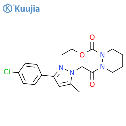 1(2H)-Pyridazinecarboxylic acid,2-[[3-(4-chlorophenyl)-5-methyl-1H-pyrazol-1-yl]acetyl]tetrahydro-, ethylester structure