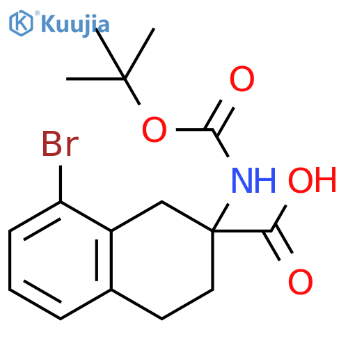 2-Naphthalenecarboxylic acid,8-bromo-2-[[(1,1-dimethylethoxy)carbonyl]amino]-1,2,3,4-tetrahydro- structure