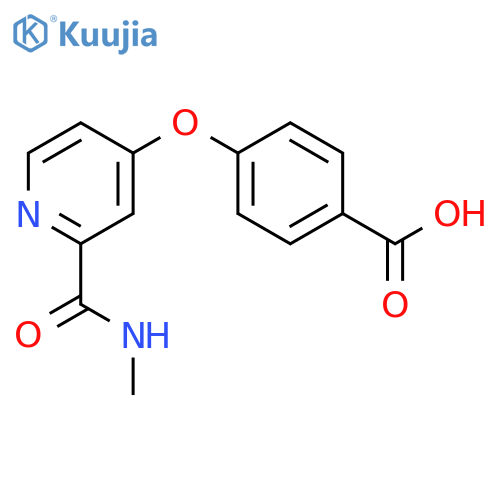 Benzoic acid, 4-[[2-[(methylamino)carbonyl]-4-pyridinyl]oxy]- structure