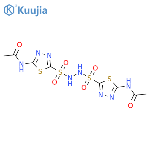 1,3,4-Thiadiazole-2-sulfonic acid, 5-(acetylamino)-, 2-[[5-(acetylamino)-1,3,4-thiadiazol-2-yl]sulfonyl]hydrazide structure