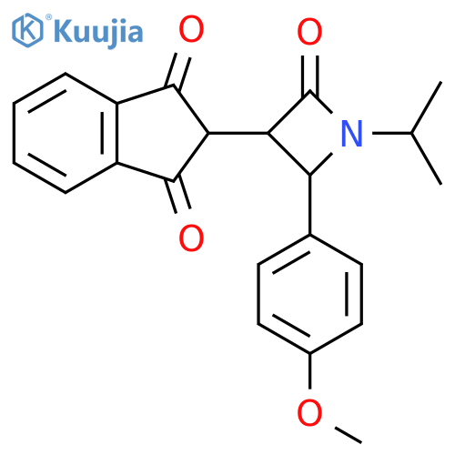 1H-Indene-1,3(2H)-dione,2-[2-(4-methoxyphenyl)-1-(1-methylethyl)-4-oxo-3-azetidinyl]- structure